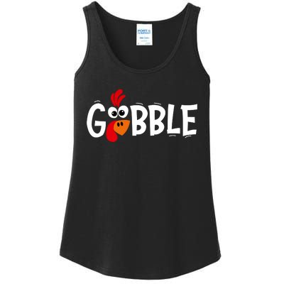 Gobble Thanksgiving Ladies Essential Tank