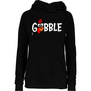 Gobble Thanksgiving Womens Funnel Neck Pullover Hood