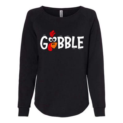 Gobble Thanksgiving Womens California Wash Sweatshirt