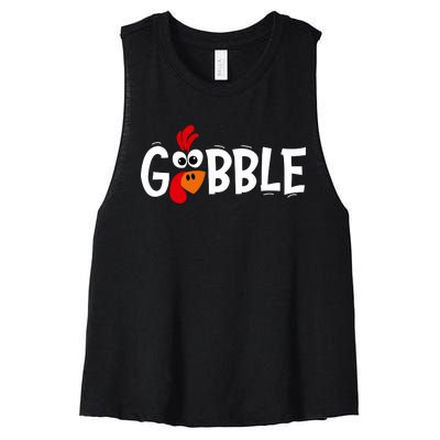 Gobble Thanksgiving Women's Racerback Cropped Tank