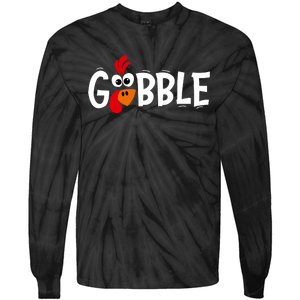 Gobble Thanksgiving Tie-Dye Long Sleeve Shirt