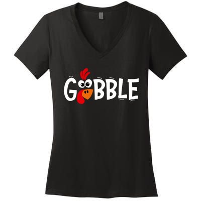 Gobble Thanksgiving Women's V-Neck T-Shirt