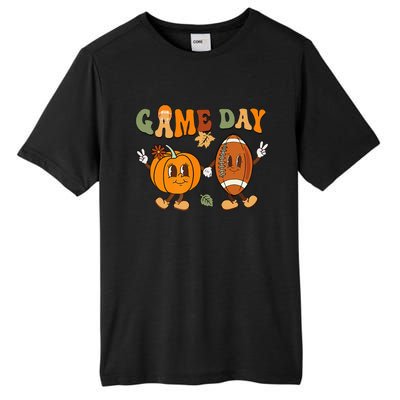 Groovy Thanksgiving Game Day Pumpkin Football Halloween Fall Tall Fusion ChromaSoft Performance T-Shirt