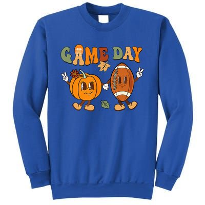 Groovy Thanksgiving Game Day Pumpkin Football Halloween Fall Sweatshirt