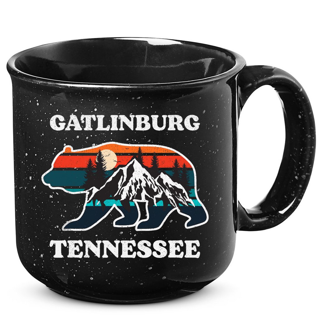 Gatlinburg Tennessee Great Smoky Mountains Bear Souvenir 15oz Campfire Ceramic Mug