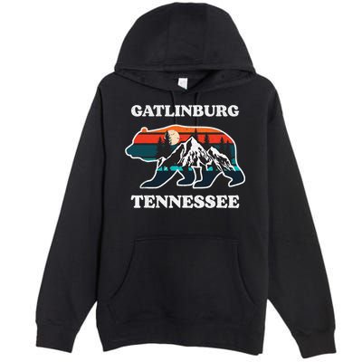 Gatlinburg Tennessee Great Smoky Mountains Bear Souvenir Premium Pullover Hoodie