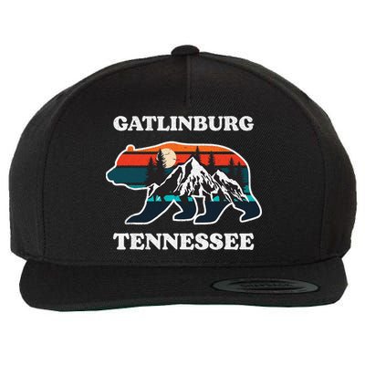 Gatlinburg Tennessee Great Smoky Mountains Bear Souvenir Wool Snapback Cap
