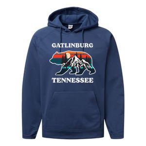 Gatlinburg Tennessee Great Smoky Mountains Bear Souvenir Performance Fleece Hoodie