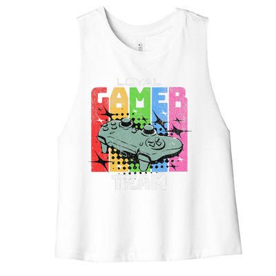 Gaming Team Gamer Crew Tournament Lan Party Gamer Women's Racerback Cropped Tank