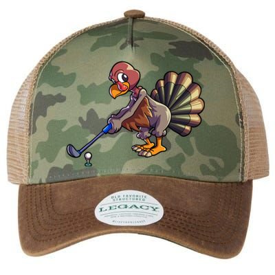 Golfing Turkey Golf Club Funny Thanksgiving Legacy Tie Dye Trucker Hat