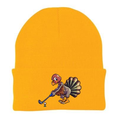 Golfing Turkey Golf Club Funny Thanksgiving Knit Cap Winter Beanie