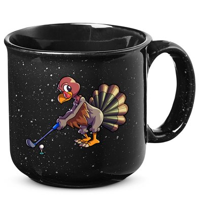 Golfing Turkey Golf Club Funny Thanksgiving 15oz Campfire Ceramic Mug