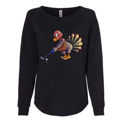 Golfing Turkey Golf Club Funny Thanksgiving Womens California Wash Sweatshirt