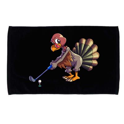 Golfing Turkey Golf Club Funny Thanksgiving Microfiber Hand Towel