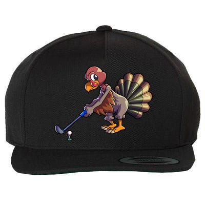 Golfing Turkey Golf Club Funny Thanksgiving Wool Snapback Cap