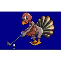 Golfing Turkey Golf Club Funny Thanksgiving Bumper Sticker