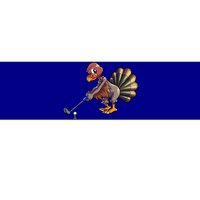 Golfing Turkey Golf Club Funny Thanksgiving Bumper Sticker