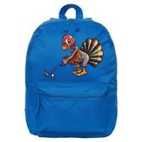 Golfing Turkey Golf Club Funny Thanksgiving 16 in Basic Backpack