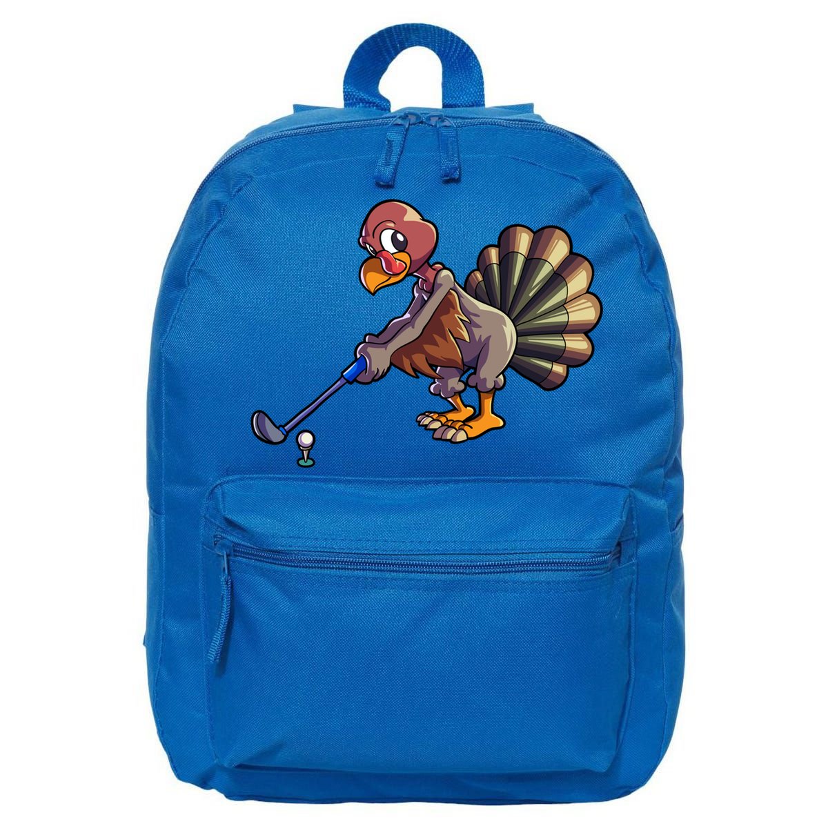 Golfing Turkey Golf Club Funny Thanksgiving 16 in Basic Backpack