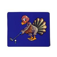 Golfing Turkey Golf Club Funny Thanksgiving Mousepad