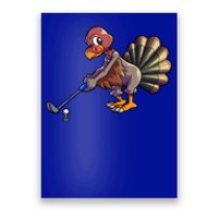 Golfing Turkey Golf Club Funny Thanksgiving Poster