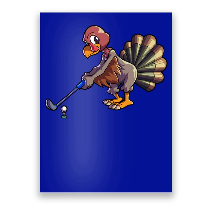 Golfing Turkey Golf Club Funny Thanksgiving Poster