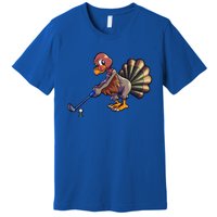 Golfing Turkey Golf Club Funny Thanksgiving Premium T-Shirt