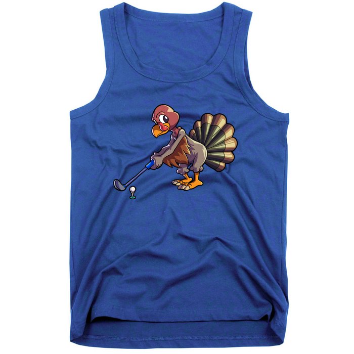 Golfing Turkey Golf Club Funny Thanksgiving Tank Top