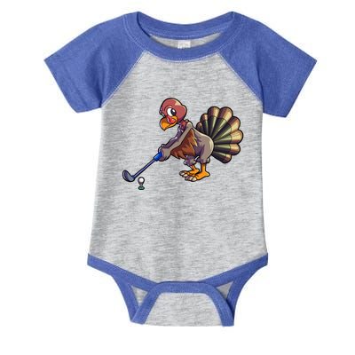 Golfing Turkey Golf Club Funny Thanksgiving Infant Baby Jersey Bodysuit