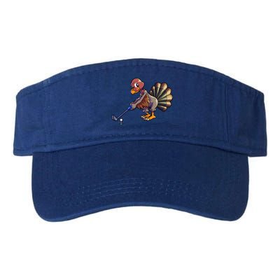 Golfing Turkey Golf Club Funny Thanksgiving Valucap Bio-Washed Visor