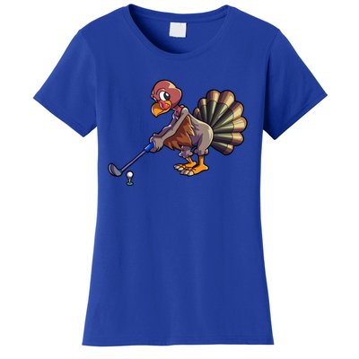 Golfing Turkey Golf Club Funny Thanksgiving Women's T-Shirt