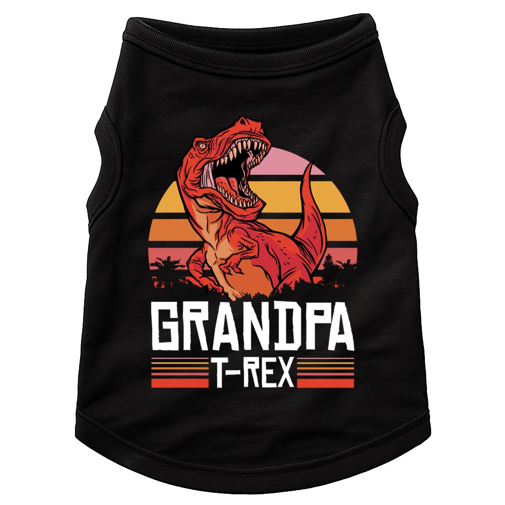 Grandpa Tcute Giftrex With A Dinosaur Cute Gift Doggie Tank