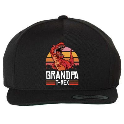 Grandpa Tcute Giftrex With A Dinosaur Cute Gift Wool Snapback Cap