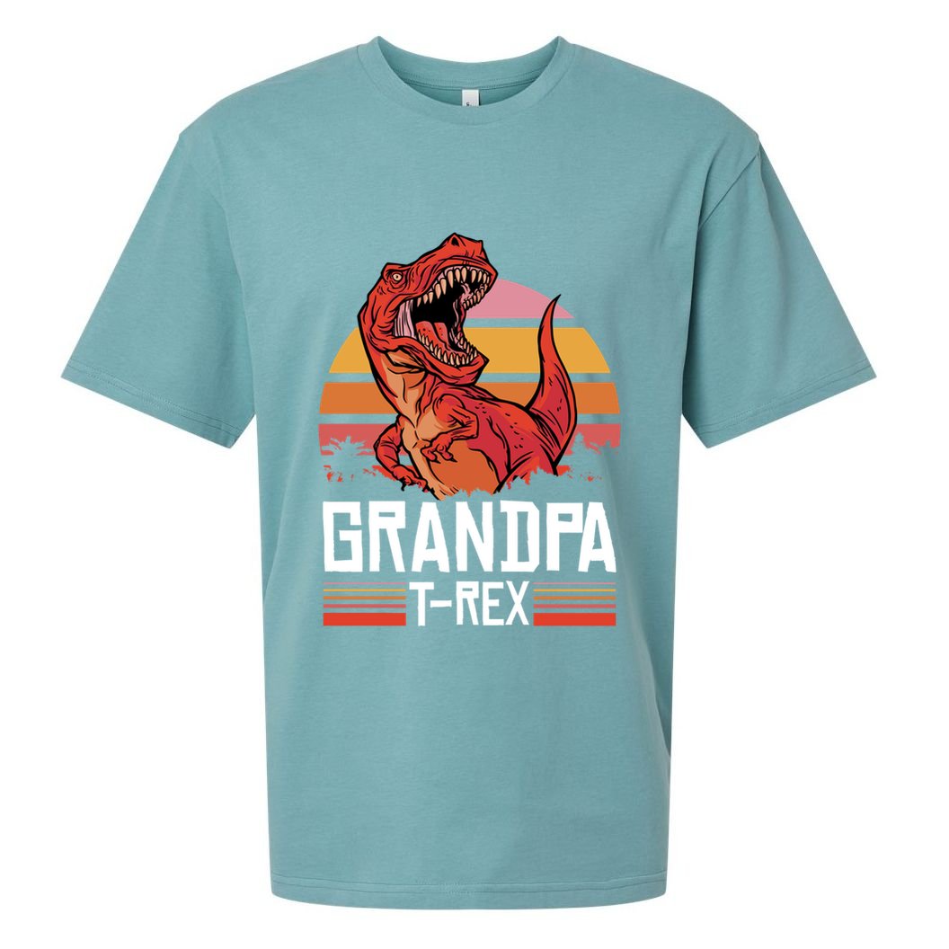 Grandpa Tcute Giftrex With A Dinosaur Cute Gift Sueded Cloud Jersey T-Shirt