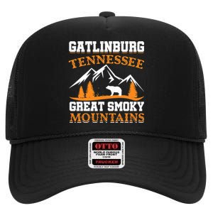 Gatlinburg Tennessee Great Smoky Mountains Souvenirs Bear High Crown Mesh Back Trucker Hat