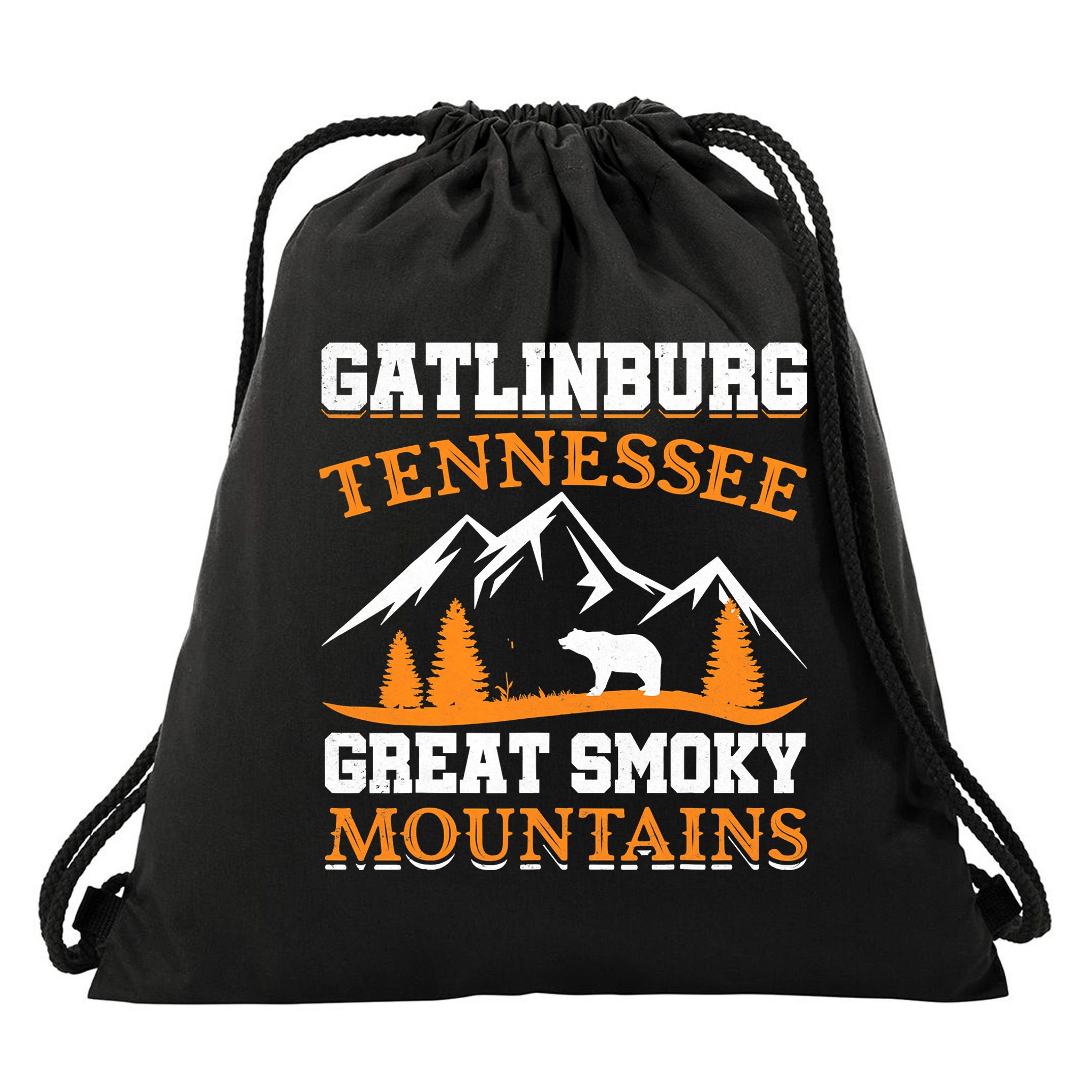 Gatlinburg Tennessee Great Smoky Mountains Souvenirs Bear Drawstring Bag