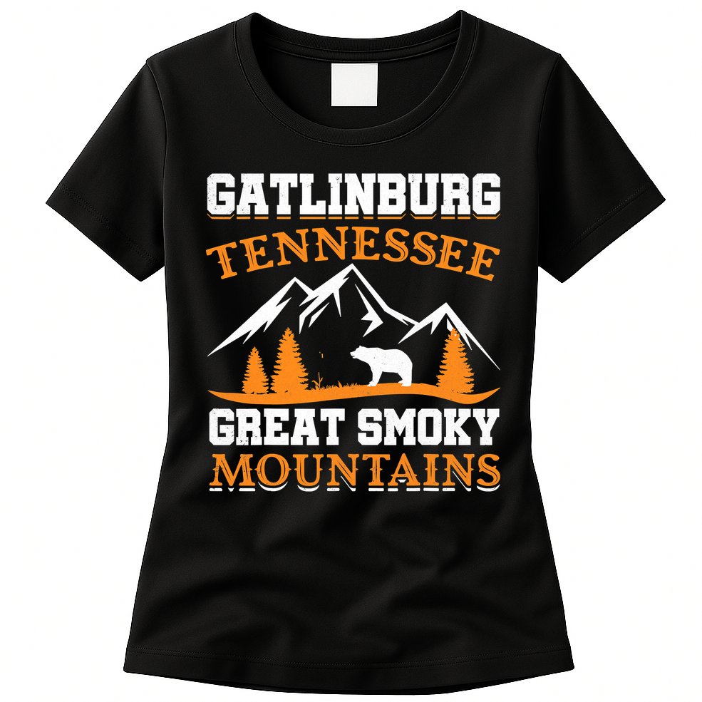Gatlinburg Tennessee Great Smoky Mountains Souvenirs Bear Womens T-Shirt