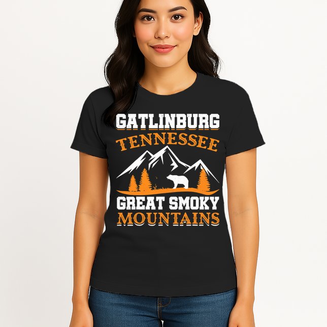 Gatlinburg Tennessee Great Smoky Mountains Souvenirs Bear Womens T-Shirt