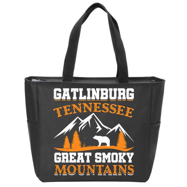 Gatlinburg Tennessee Great Smoky Mountains Souvenirs Bear Zip Tote Bag