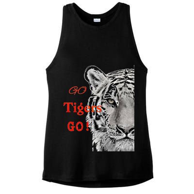 Go Tigers Go Sports Football Baseball Basketball Tigers Great Gift Ladies PosiCharge Tri-Blend Wicking Tank