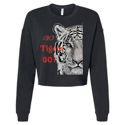 Go Tigers Go Sports Football Baseball Basketball Tigers Great Gift Cropped Pullover Crew