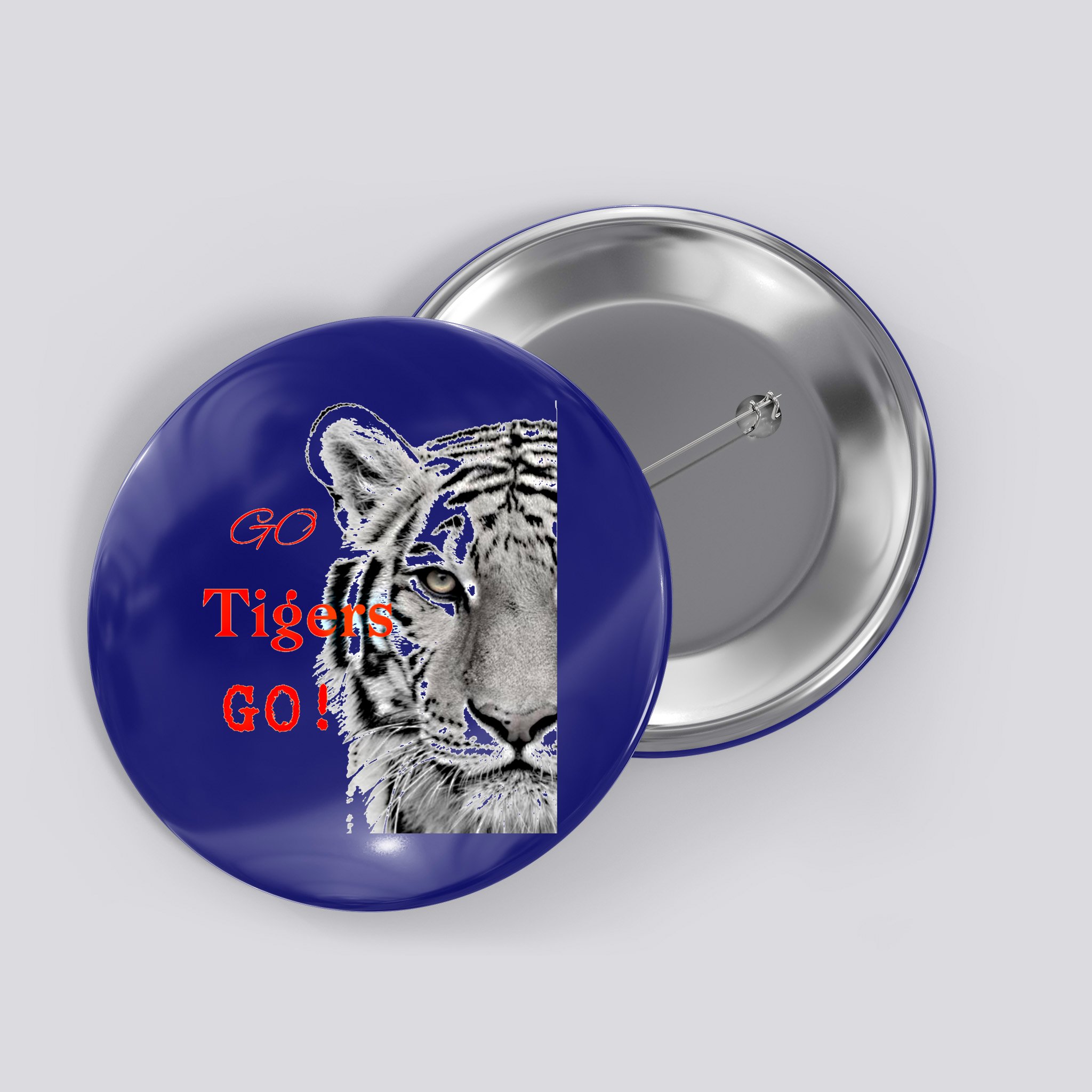 Go Tigers Go Sports Football Baseball Basketball Tigers Great Gift Button