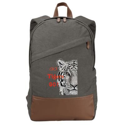 Go Tigers Go Sports Football Baseball Basketball Tigers Great Gift Cotton Canvas Backpack
