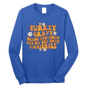 Groovy Turkey Gravy Beans And Rolls Autumn Thanksgiving Fall Funny Gift Long Sleeve Shirt