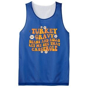 Groovy Turkey Gravy Beans And Rolls Autumn Thanksgiving Fall Funny Gift Mesh Reversible Basketball Jersey Tank