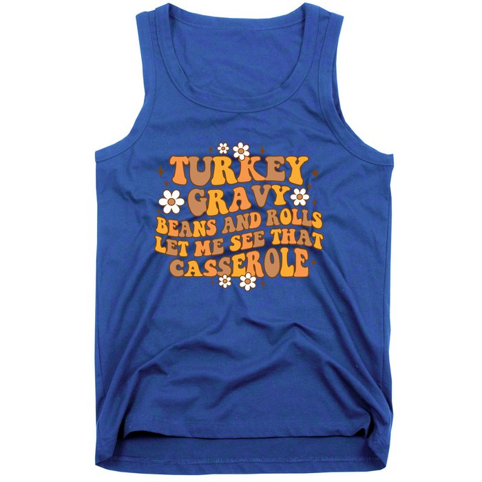 Groovy Turkey Gravy Beans And Rolls Autumn Thanksgiving Fall Funny Gift Tank Top