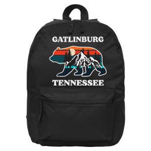 Gatlinburg Tennessee Great Smoky Mountains Bear Souvenir 16 in Basic Backpack