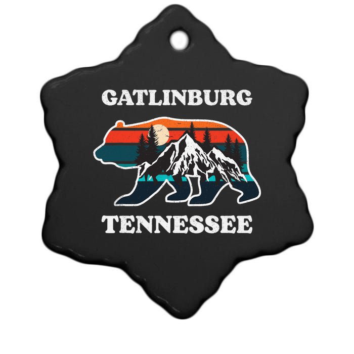 Gatlinburg Tennessee Great Smoky Mountains Bear Souvenir Ceramic Star Ornament