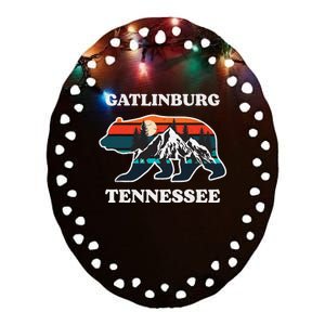 Gatlinburg Tennessee Great Smoky Mountains Bear Souvenir Ceramic Oval Ornament