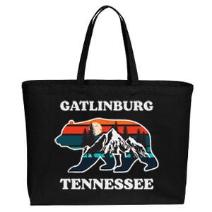 Gatlinburg Tennessee Great Smoky Mountains Bear Souvenir Cotton Canvas Jumbo Tote